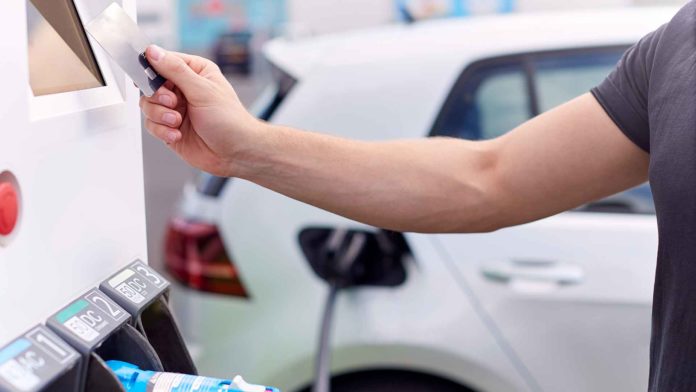 Electric car charging point credit card